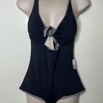Mara Hoffman  Adeline Tie-Front Striped One-Piece Swimsuit sz M Photo 5