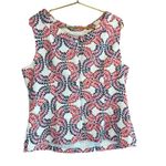 Boden‎ Women's Rollneck Martha Sleeveless Top Floral White Pink Navy Blue 14 Photo 4