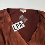 LPA  Criss Cross Blouse in Cherry Brown Medium Photo 4