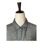 J Jill Love Linen Shirt Women Small Gray Linen Button Down Tunic‎ Lagenlook Photo 2