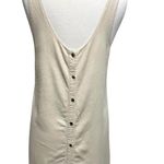 Lacausa 100% Raw Silk Button Sleeveless Dress Distressed Raw Hem Ivory sz Medium Photo 3