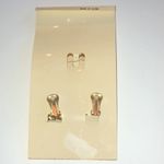 Bordeaux  Brand Vintage Satin Silver & Gold Tone Brooch Pendant & Earrings Set Photo 3