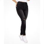 Celebrity Pink Button Fly Black Distressed Jeans Size 9 Photo 1