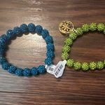 Rustic Cuff Women’s blue crystal  and lime green  bracelet bundle Photo 0