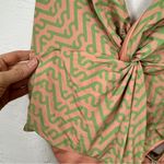 Self Portrait Pink Green Twist Front One Piece Swimsuit Womens 10 Halter NWT Photo 4