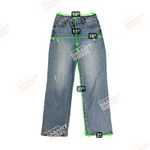 Risen High Rise Crossover Straight Leg Distressed Jeans Light Wash Size 7/28 Blue Photo 5