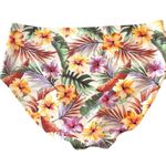 California Waves  High-Waist Bikini Bottoms Floral Tropical Purple Yellow 3X Photo 3