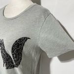J.Crew Glitter Paisley Fox Short Sleeve Collector Tee C9206 Grey Size Medium Photo 6