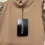 Pretty Little Thing Nude Crepe High Neck Snakeskin Organza Puff Sleeve Bodysuit Photo 6