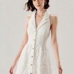 Rihoas White Lace Collared Sleeveless Mini Dress Size M Photo 0