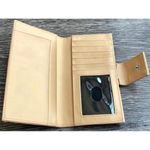 Guess Vintage  Saddle Black Credit Card Faux Patent Ostrich Checkbook Wallet Photo 9