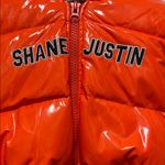 Shane Justin Puffer Half Jacket Size Medium Orange Photo 1