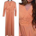 Vintage 60s 70s Maxi Dress Peach Empire Waist Renaissance Womens Size Small Photo 1