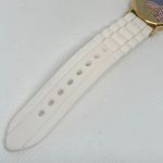 Valdawn USA flag dial watch gold tone 33mm quartz white silicon band running Photo 4