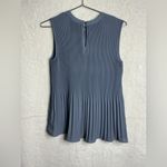 Adrianna Papell Slate Blue Pleated Blouse size S Photo 2