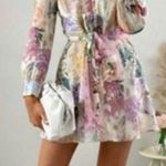 ZARA Pastel Floral Parrot Print Shirt Dress Co-Ord Linen Blazer Outfit Sz Small Photo 0