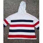 Workshop Republic Clothing Workshop Women's Red/White/Blue Long Sleeve Hooded Long Sleeve shirt size XL Photo 6