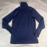 Chico's  Womens Navy Blue Turtleneck Sweater Size 1 Medium Long Sleeve Layering Photo 6