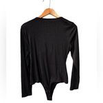 ASTR  REESE METALLIC TWIST FRONT BODYSUIT IN BLACK NWT L Photo 3