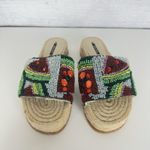 ZARA Beaded Watermelon Espadrille Bohemian Sandals Sz 35/US 5 Colorful Summer Photo 4