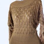 Guess Jeans Elegant Tan Shimmering Knit Sweater M Brown Size M Photo 0