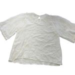 Gilli Blouse Womens Small Sheer Puff Short Sleeve Top Rayon Nylon OT6007 White Photo 1