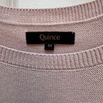 Quince  Lightweight Cotton Cashmere Link-Stitch Dolman Sweater Womens M Pink Photo 2