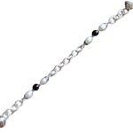 Vintage Esposito ESPO SIG Sterling Silver Pearl Smoky Quartz Women's Bracelet 8" Photo 3