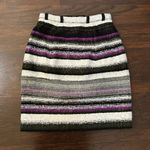 Oscar de la Renta black gray & purple striped knit mini skirt size 0 Photo 1