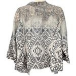 Chico's T7 Y2K VTG Linen Boho Batik Stamping Tribal Kimono Jacket Ruffle Photo 4