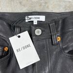RE/DONE $1195 NWT  BLACK LEATHER 70s STRAIGHT JEANS SZ 26 Photo 7