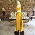 TS Couture 2 Piece Midi Skirt Set Mustard Yellow Cropped Ruffle Top NWT 0 Chic Photo 6