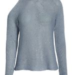 Michelle Mason Cold Shoulder Sequin Sweater in Light Blue Photo 2