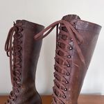 American Vintage vintage • 1930s G.H. Bass aviator boots lace up knee high brown leather antique Photo 6