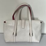 Dooney & Bourke White & Pink Leather Handbag With Heart Buckle Photo 5