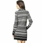 Missoni  Knit Long Sweater Coat W/ Pockets - Black And White Chevron Photo 1