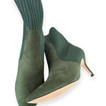 Source Unknown  Forest Green Knit Ankle Booties Photo 0