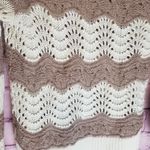 Sun & Shadow  WOOL MOHAIR OPEN CROCHET KNIT FOLDOVER COWL NECK SWEATER M Photo 9