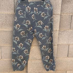 Sundance Floral Ankle Cropped Pants Dark Grey White Size 4 Gray Photo 2