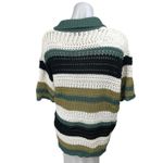 ZARA  Multicolor Striped Button Down Crochet Knit Polo Cardigan Sweater Top L/XL Photo 1