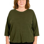 Halogen NWOT Women’s Dark Green Lightweight Crew Neck Pullover Sweater Size XL Photo 0