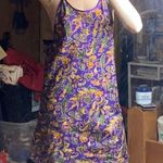 VINTAGE PURPLE PAISLEY SATIN SLIP LINGERIE DRESS Size M Photo 3