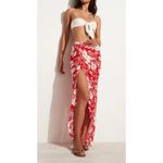 Faithfull the Brand  Lulu Maxi Skirt Camara Floral Print Red, size 6 Photo 1