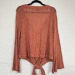 Lulus Orange Oversized Ribbed Boho Sweater Womens M Flare Sleeve Beachy Casual Photo 7