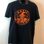 Gildan  Black and Orange Basic Witch Tee cotton Halloween tee large Photo 0