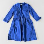 Tuckernuck Women's Navy Blue Cotton Royal Shirt Dress Mini Length Size S Preppy Photo 4