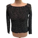 Women's Black Sequin‎ Spiked Pullover Sweater Size S/M Whimsigoth Grunge Goth Photo 0