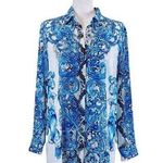 Alberto Makali Large  Paisley Animal Print Button Down Shirt Women’s Long Sleeve Photo 0