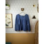 Madewell  Denim Tiered Button-Back Top - Size - XL Photo 2