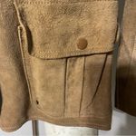Vintage Women’s‎ Suede Leather Barn Cropped Trench Jacket Size 11 Handmade Tan Photo 3